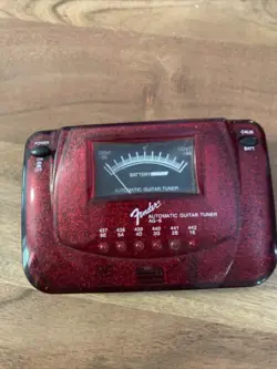 GENUINE OEM ORIGINAL FENDER AG-6 METALLIC RED AUTOMATIC GUITAR TUNER -