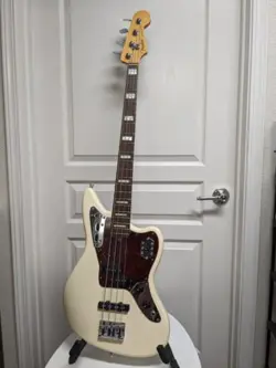 2014 FENDER AMERICAN STANDARD JAGUAR BASS GUITAR OLYMPIC WHITE