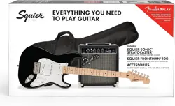 FENDER SQUIER STRATOCASTER ELECTRIC GUITAR PACK WITH FENDER FRONTMAN 10G