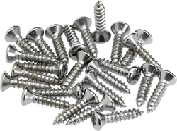 GENUINE FENDER PICKGUARD SCREWS, CHROME, 24 PER PACK, MPN 0994923000