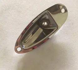 VINTAGE STYLE OUTPUT JACK CUP PLATE FENDER STRAT NOS LIGHTLY AGED CHROME RELIC