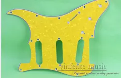 ELECTRIC GUITAR PICKGUARD SSS STRAT SCRATCH FENDER YELLOW PAREL PATTEN