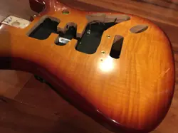 FENDER PLAYER STRAT STRATOCASTER FLAME MAPLE PLUS TOP SUNBURST BODY 2 PT 4 LB 5