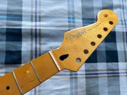 LEFT HAND 22 FRET STRAT ELECTRIC GUITAR NECK MAPLE FOR DIY FENDER REPLACE YELLOW