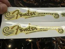 2PCS HEADSTOCK VINYL UV RAISED DECALS STICKER FOR FENDER JAZZMASTER GUITAR BASS