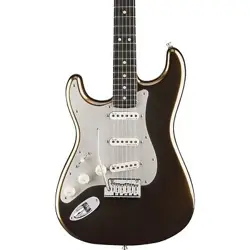 FENDER AMERICAN ULTRA II STRATOCASTER LEFT-HAND EBONY FB GUITAR TEXAS TEA