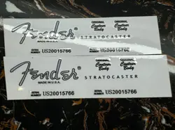 2PCS FENDER STRATOCASTER CUSTOMSHOP GUITAR BASS VINYL UV HEADSTOCK DECAL STICKER