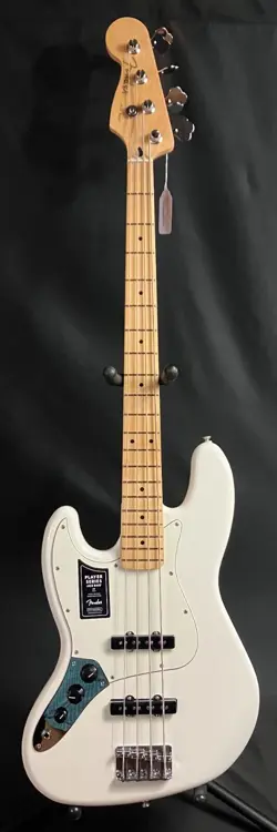 FENDER PLAYER JAZZ BASS LEFT-HANDED 4-STRING BASS GUITAR POLAR WHITE FINISH