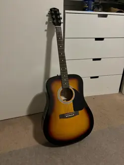 GUITAR FENDER FA 100 ACOUSTIC GUITAR BROWN AND BLACK STRAP INCLUDED