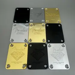 FENDER GUITAR NECK PLATES CHROME GOLD BLACK
