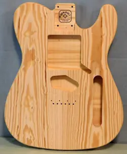 UNFINISHED FENDER TELECASTER STYLE GUITAR BODY- SO. YELLOW PINE