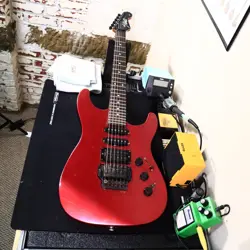 FENDER HM HEAVY METAL STRATOCASTER METALLIC RED ELECTRIC GUITAR