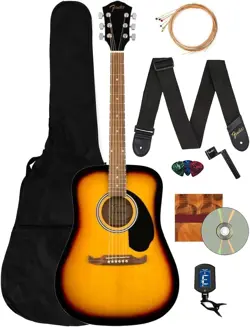 FENDER DREADNOUGHT ACOUSTIC GUITAR - SUNBURST BUNDLE