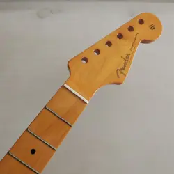 21 FRET STRAT ELECTRIC GUITAR NECK PART FOR DIY FENDER REPLACE YELLOW GLOSS