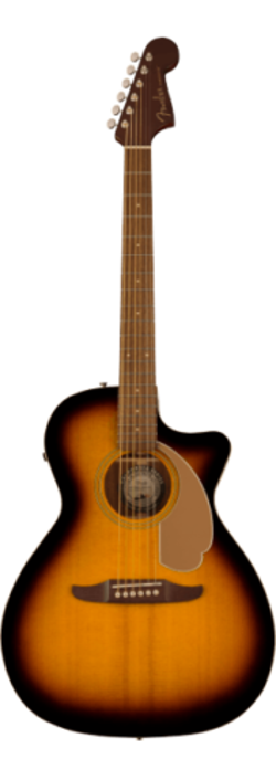 FENDER NEWPORTER PLAYER AUDITORIUM SIZE ACOUSTIC ELECTRIC GUITAR, SUNBURST -DEMO