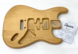 FENDER SQUIER 2-PT TREMOLO STRAT BODY NATURAL MAPLE ELECTRIC GUITAR SMALL CRACK