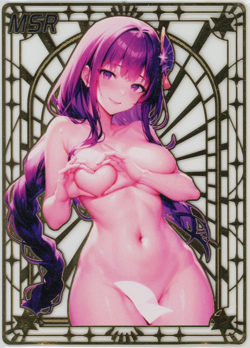 ❤RAIDEN SHOGUN - #160/200 - GOLD METAL - Goddess Story Anime Waifu Metal Card - Image 1