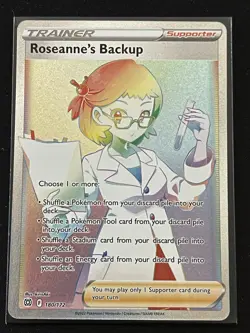 Pokemon TCG Brilliant Stars Roseanne's Backup Secret Rare Holo Card 180/172 - Image 1