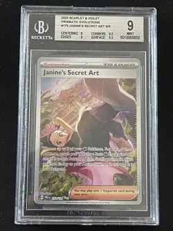 Pokemon TCG Prismatic Evolutions Beckett 9 Janine's Secret Art SIR Holo Card - Image 1