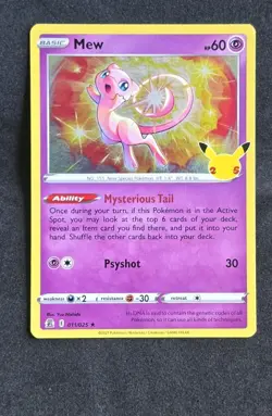 Pokemon Celebrations Set Mew 011/025 Holo Rare Card! LP-NM - Image 1