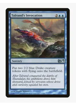 Talrand's Invocation #73 M13 Magic Card in Protective Sleeve - Image 1