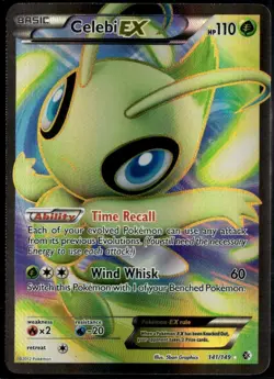 Celebi EX Full Art Boundaries Crossed 141/149 2012 Pokemon Card MP - Image 1