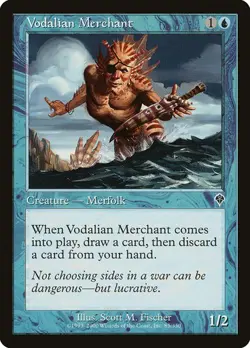 Vodalian Merchant Invasion MTG MAGIC CREATURE MERFOLK RARE - Image 1