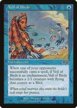 Veil of Birds Urza's Saga MTG MAGIC ENCHANTMENT PLYD LP+ RARE - Image 1
