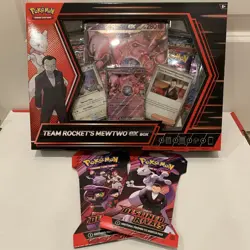 Pokemon TCG Lot - Team Rocket's Mewtwo EX Box + 2 Destined Rivals Sleeves - Image 1