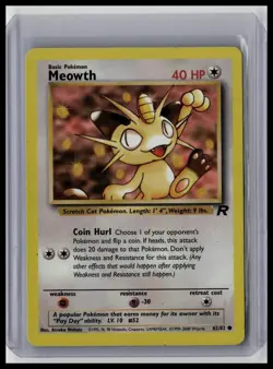 Meowth - Team Rocket 62/82 Common Non-Holo Pokemon TCG - Image 1