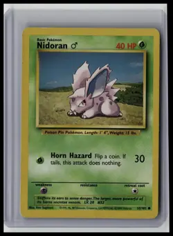 Nidoran M - Base Set 55/102 Common Non-Holo Pokemon TCG - Image 1