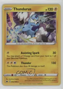 Thundurus Holo Pokemon Sword & Shield Chilling Reign #052 - Image 1
