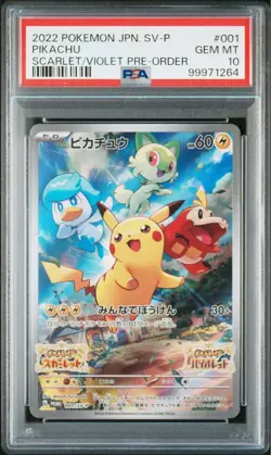PSA 10 Pikachu 001/SV-P Promo Holo 2022 Pokemon Card Japanese Japan Import Rare - Image 1