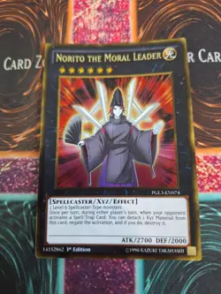 Yugioh Norito the Moral Leader PGL3-EN074 Gold Rare 1st Edition Near Mint - Image 1