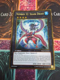 Yugioh Number 32: Shark Drake PGLD-EN044 Gold Rare 1st Edition Near Mint - Image 1