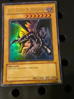 YUGIOH Red-Eyes B. Dragon 1st Edition SDJ-001 Holo - Image 4