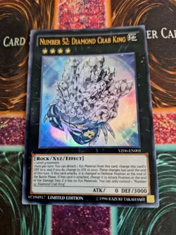 Yugioh Number 52: Diamond Crab King YZ06-EN001 Ultra Rare Limited Near Mint - Image 1