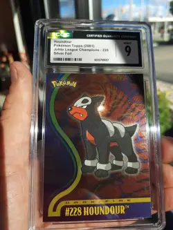 Houndour Johto League Champions Cgc 9 Mint Silver Foil 2001 Topps psa 228 Card - Image 1