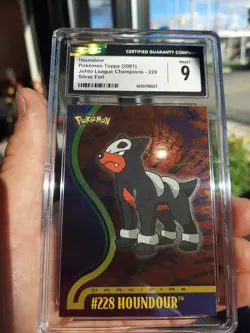 Houndour Johto League Champions Cgc 9 Mint Silver Foil 2001 Topps psa 228 Card - Image 3
