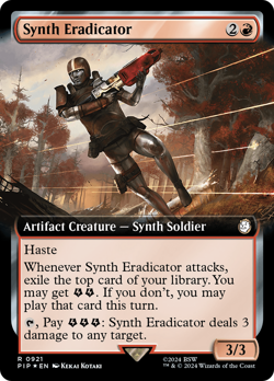 Synth Eradicator (Extended Art Surge 921) FOIL Fallout NM Rare MTG CARD ABUGames - Image 1