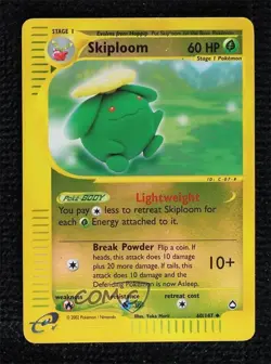 Skiploom Reverse Foil Pokemon e-Card Series Aquapolis #60 2002 - Image 1
