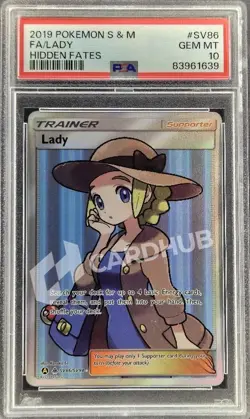 CARTA POKEMON LADY SV86 HIDDEN FATES ENG PSA 10 TCG CARD - Image 1