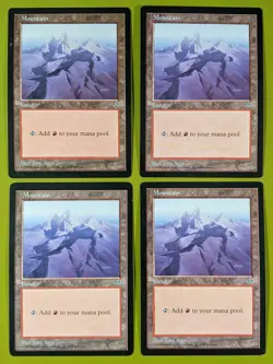 Mountain (Purple) x4 Mirage 4x Playset Magic the Gathering MTG - Image 1