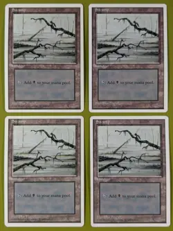 Swamp (C) x4 Fourth Edition 4th 4x Magic the Gathering MTG White Border - Image 1