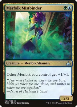 Merfolk Mistbinder RIVALS OF IXALAN MTG MAGIC MERFOLK SHAMAN RARE - Image 1