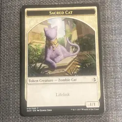 MTG 10 Sacred Cat Token, NM-Mint, English Amonkhet - Image 1