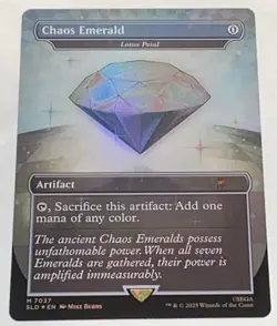 Secret Lair Sonic the Hedgehog White Chaos Emerald Foil Lotus Petal MTG 7037 NEW - Image 1