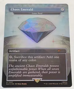 Secret Lair Sonic the Hedgehog White Chaos Emerald Foil Lotus Petal MTG 7037 NEW - Image 2