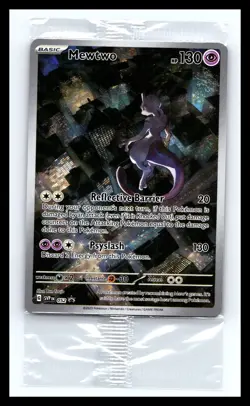 💥 Pokemon 151 Mewtwo 052 Scarlet & Violet UPC Black Star Promo Card Holo Sealed - Image 1