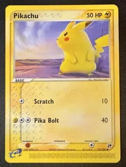 Pikachu 72/100 Pokemon EX Sandstorm - NM - Image 1